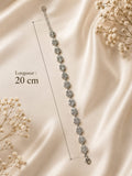 Bracelet fleurs strass argenté - longueur 20 cm à plat