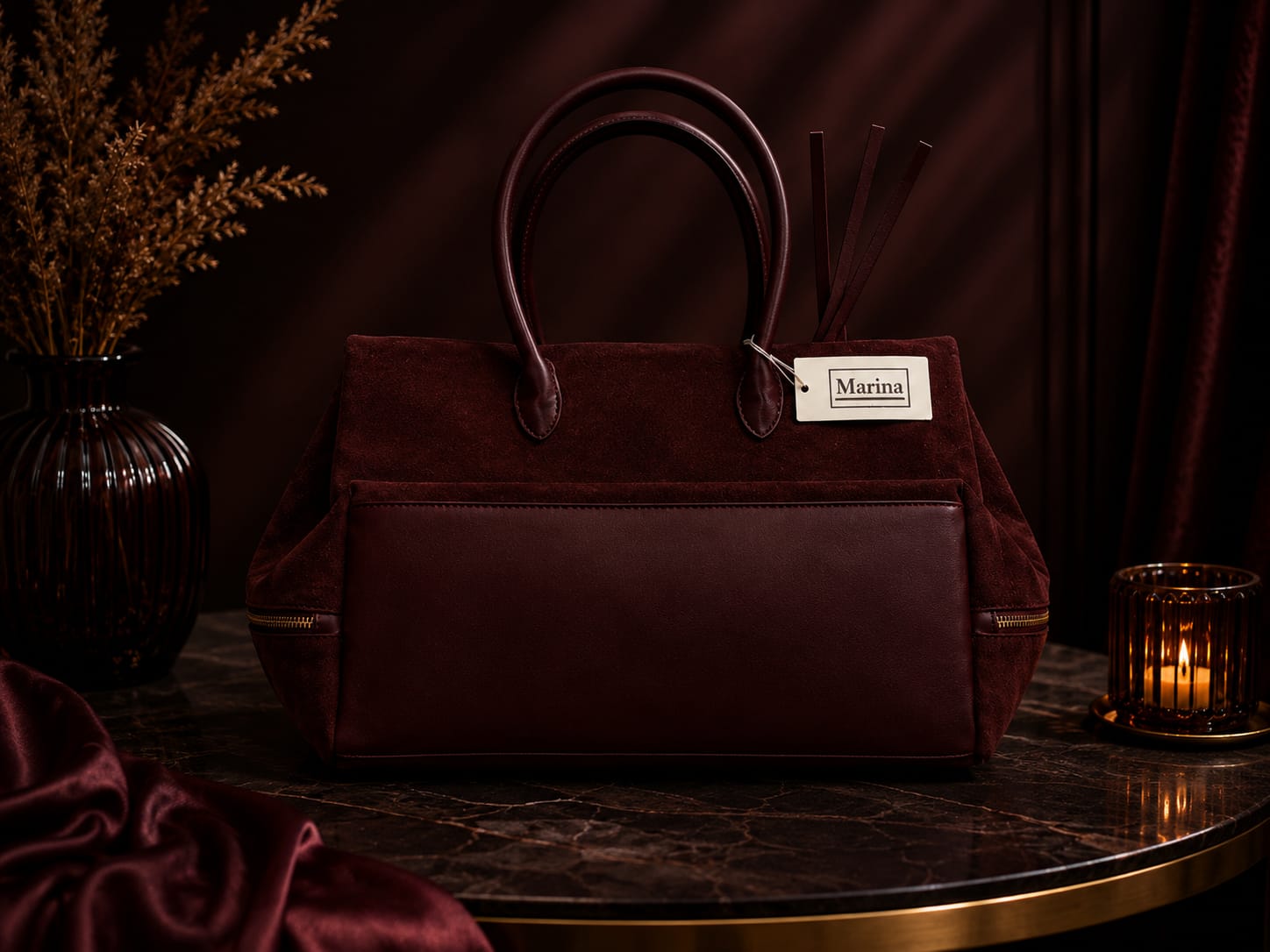 Sac Marina bordeaux – fiche dimensions