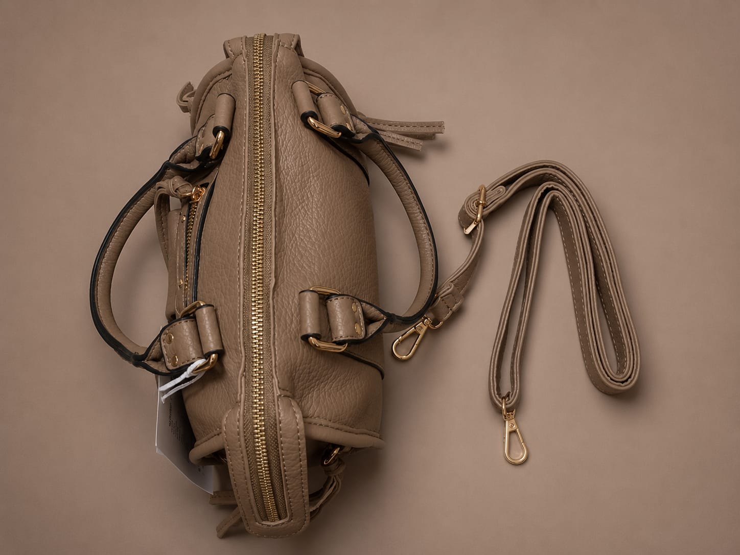 Mini Sac Bowling Taupe – vue de côté