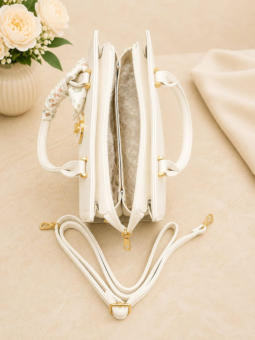 Sac à main blanc - vue de dos