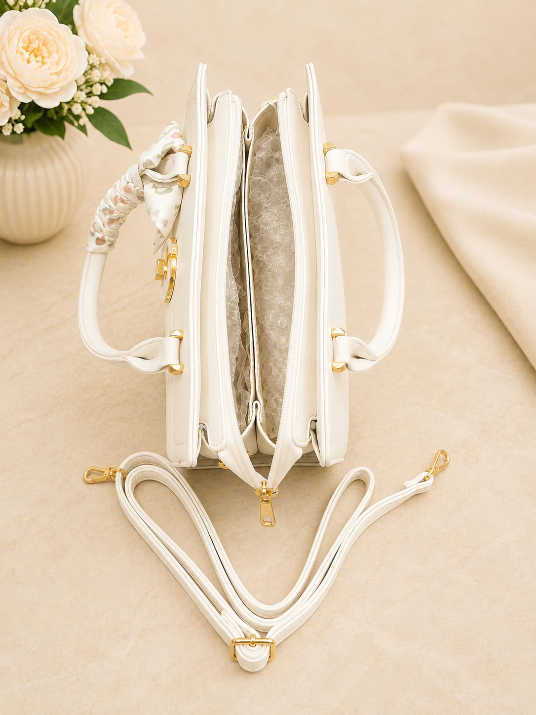 Sac à main blanc - vue de dos