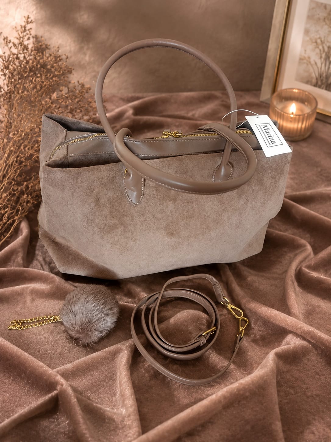Sac Marina taupe - vue de côté